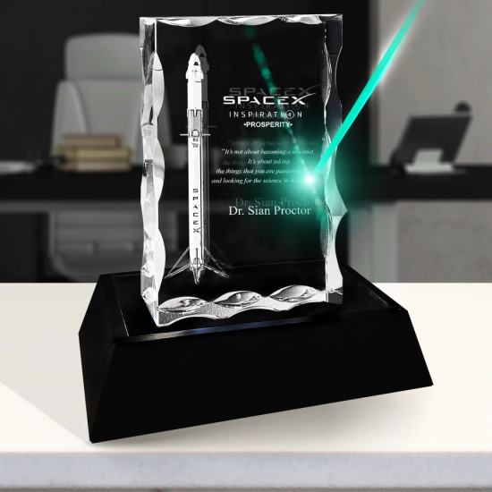 3D Crystal Notched Plaque Vertical main product photo