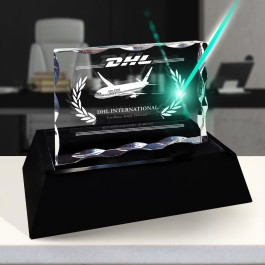 3D Crystal Notched Plaque Horizontal