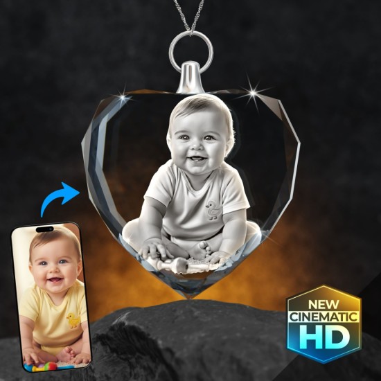 2D Crystal Heart Necklaces