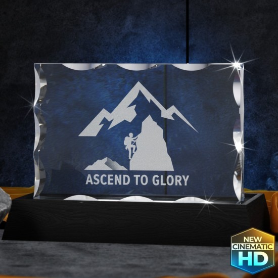 3D Crystal Notched Plaque Horizontal