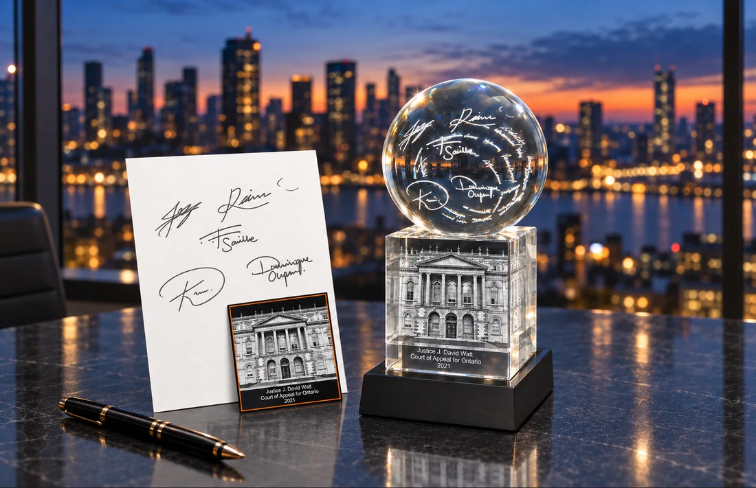A custom-shaped JetCut3D crystal with 3D laser engraving inside
