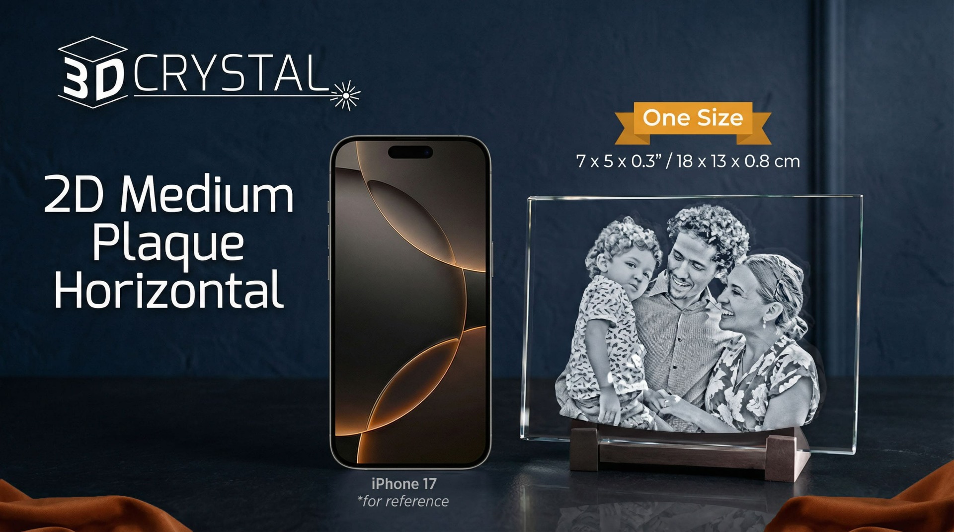 3d Crystal Plaque Horizontal Size Chart
